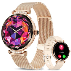 Smart Watches for Women(Answer/Make Call)1.19" AMOLED Fitness Watch Heart Rate Sleep Blood Pressure Monitor IP68 Waterproof100+ Sports Modes Fitness Tracker Smartwatch for iOS Android -Rose Gold