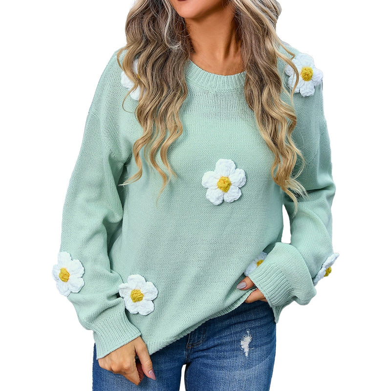 XIQIAM Winter Sweaters for Women Sweater Shirt Light Sweater Women Y2k Cozy Casual Sweater V Neck Embroidery Knit Loose Casual Long Sleeve Ribbed Pullover Sweaters Loose Knit Sweater 4-Green Large