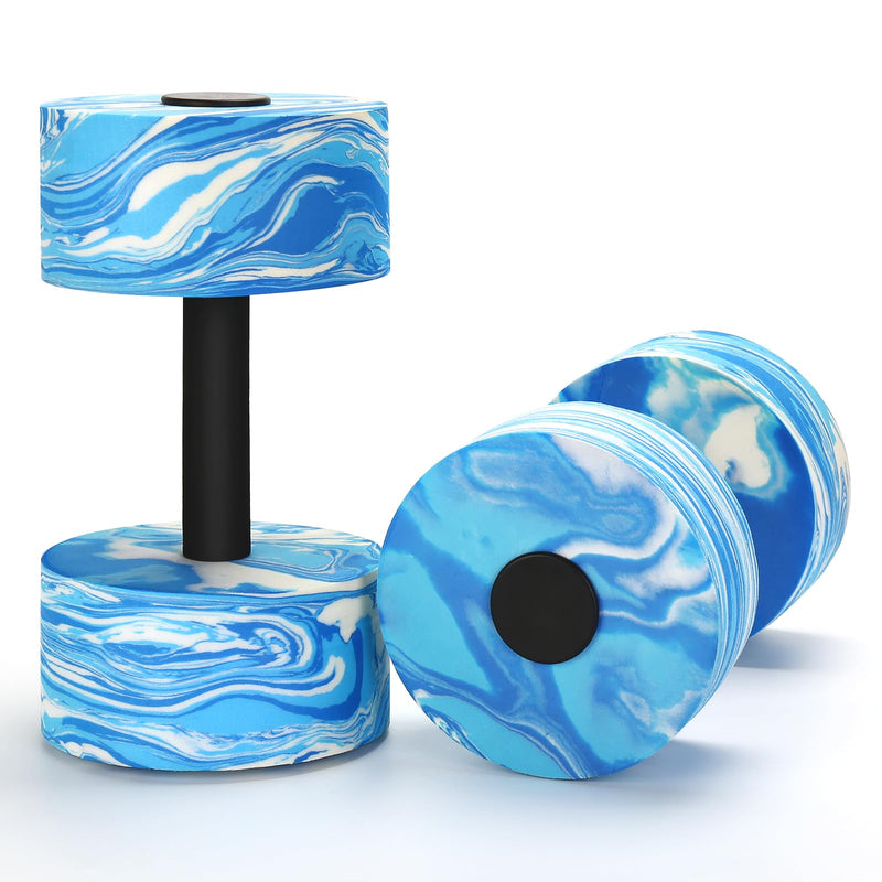 Water Dumbbells 2 Pack Camouflage EVA-Foam Dumbbell Water Aerobics Fitness Equipment for Pool Exercise Water Aquatic Exercise Dumbbell Set Water Fitness Equipment for Weight Loss