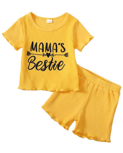 Mioglrie Toddler Girl Clothes Tops Short Set Comfy Outfits Baby Girls Clothing Summer 12-18 Month Girl Clothes