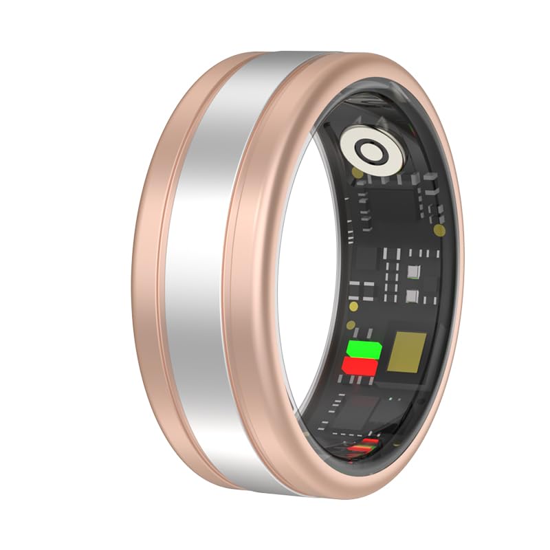 Smart Ring Wearable Fitness Ring Health Tracker Sleep Tracking Heart Rate Fitness TrackerRemote PhotographShort Video control-5ATM (Gold 12#)