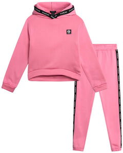 bebe Girls Jogger Set - 2 Piece Yummy Fleece Hoodie Sweatsuit Kids Clothing Set (Size: 7-16) Size 7-8 Sea Pinki