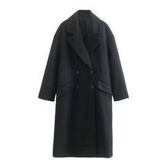 Women's Autumn Winter Khaki Overcoat for Casual Wear