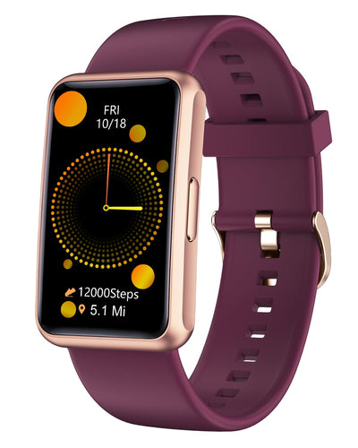 Cloudpoem Fitness Tracker No Bluetooth No APP/Phone Required Fitness Watch IP68 Waterproof with Steps Counter Sleep Tracker Alarm Clocks Stopwatch for Men Women Parents (Purple)