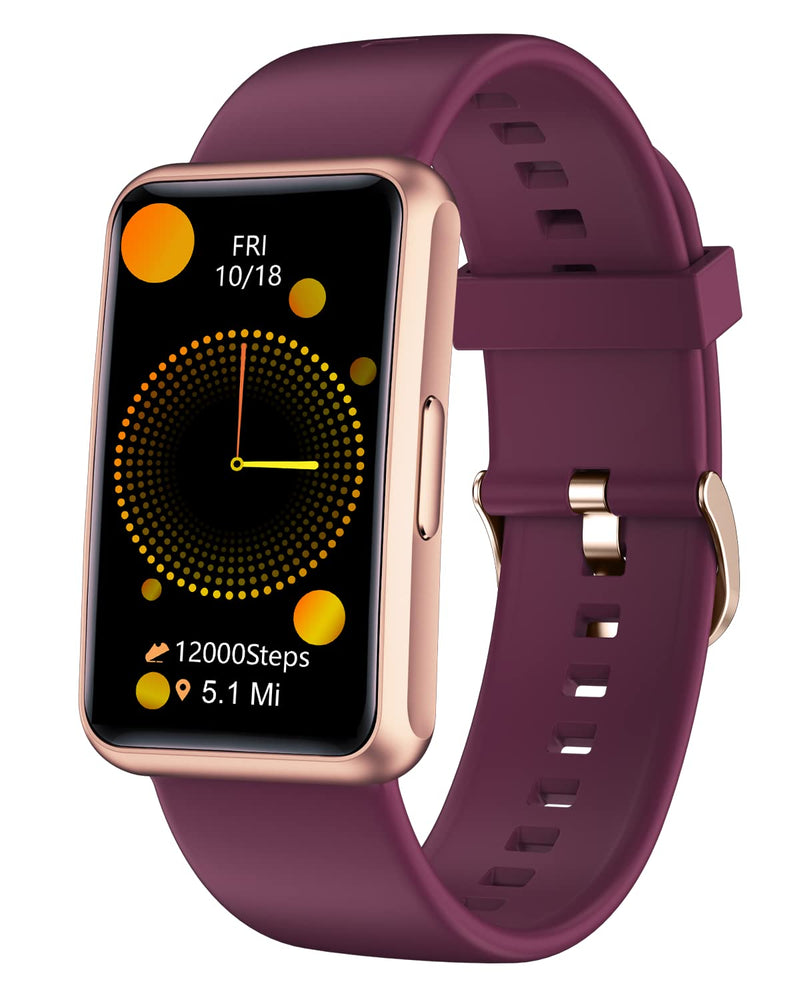 Cloudpoem Fitness Tracker No Bluetooth No APP/Phone Required Fitness Watch IP68 Waterproof with Steps Counter Sleep Tracker Alarm Clocks Stopwatch for Men Women Parents (Purple)
